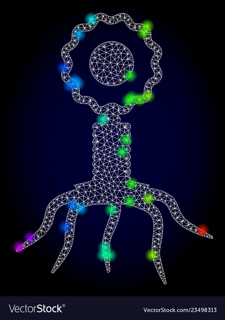 Network mesh virus cell with spectrum vector image Network mesh virus cell with spectrum