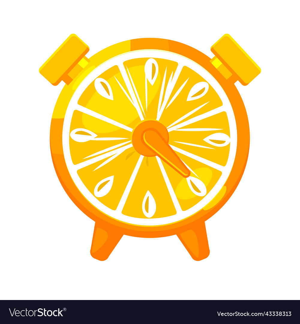 Orange clock game icon for animation and ui