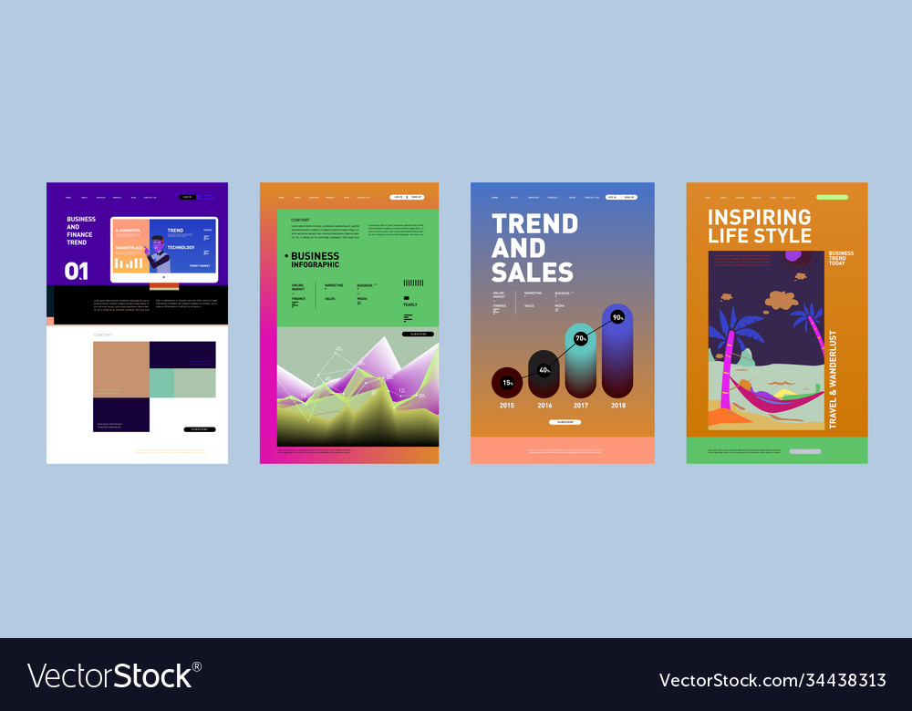 Presentation and website interface layout design Vector Image Presentation and website interface layout design