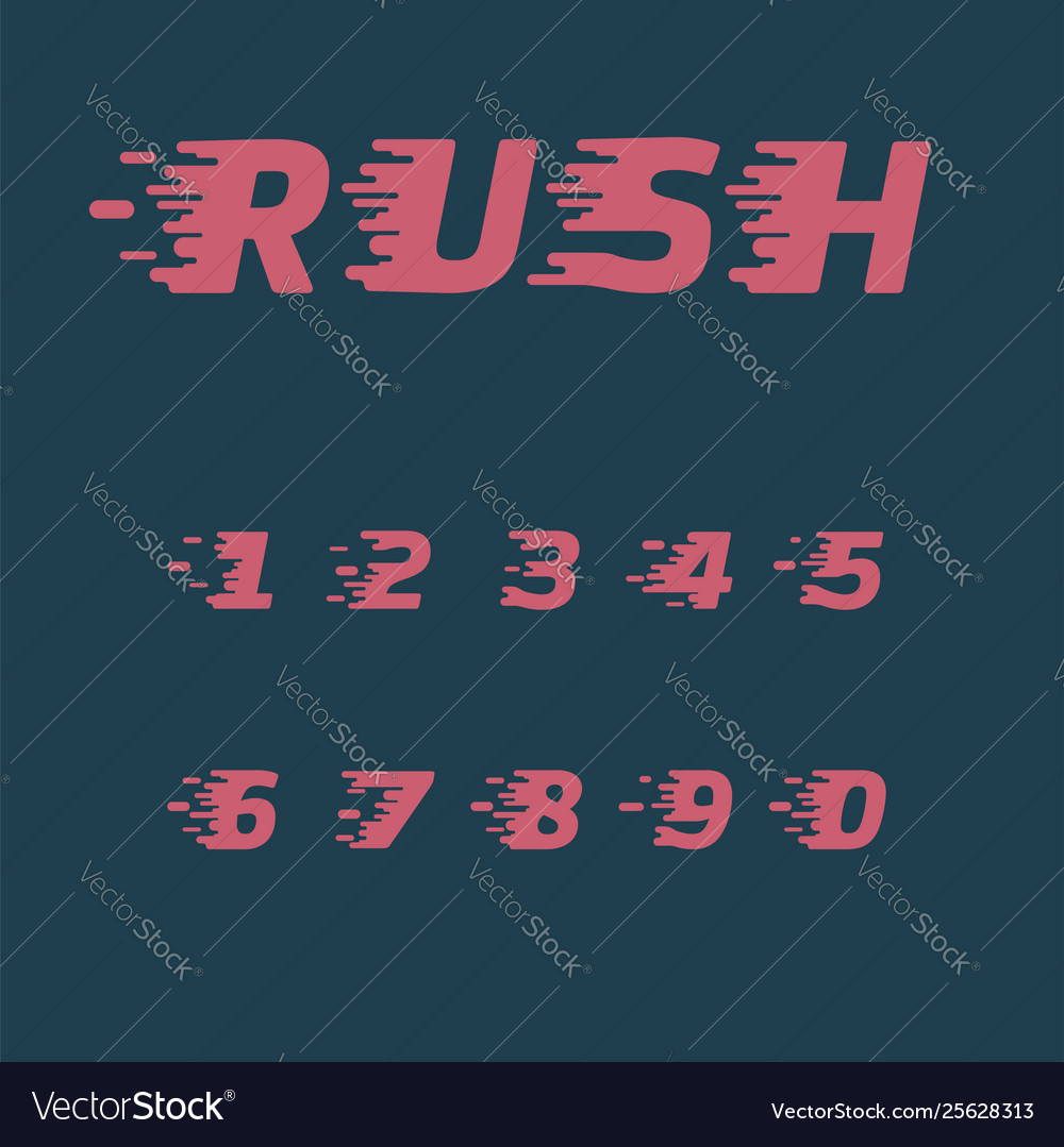 Rush character set vector image Rush character set
