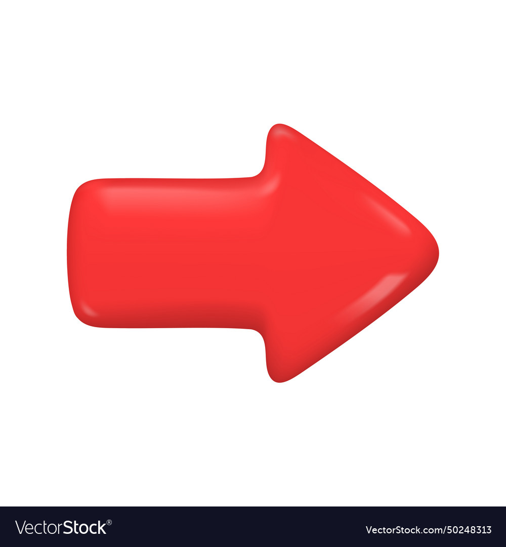Simple 3d red arrow indicates the next path vector image Simple 3d red arrow indicates the next path