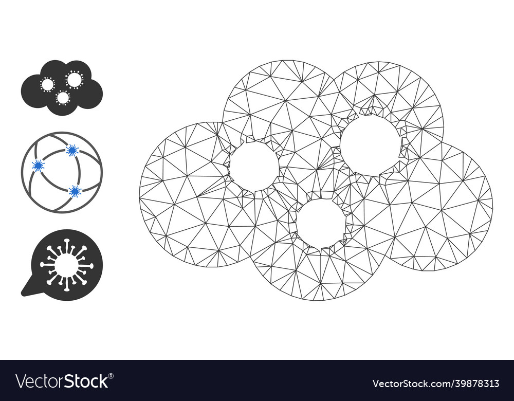 Web net virus cloud icon and additional Vector Image Web net virus cloud icon and additional