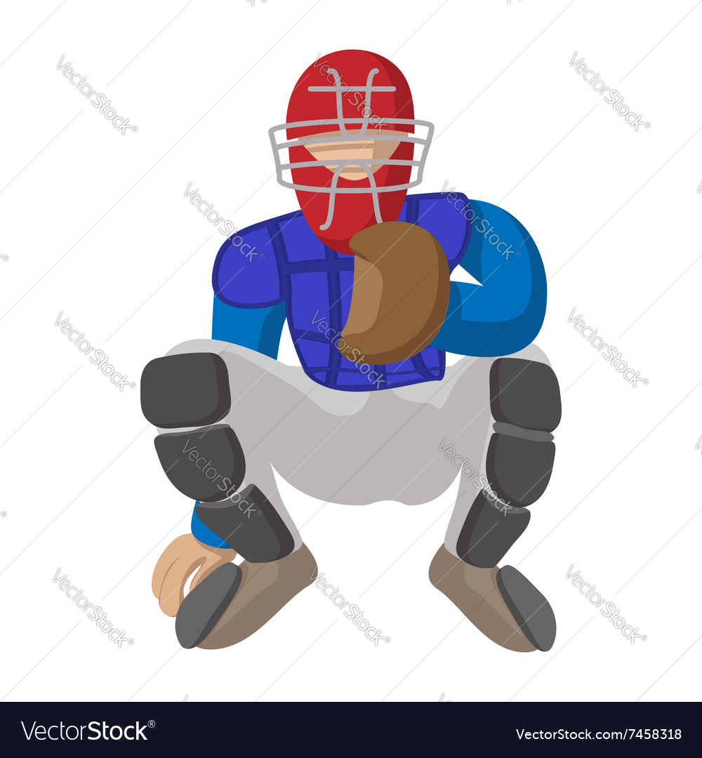 Baseball Catcher Helmet Cartoon Icon Stock Illustration - Download