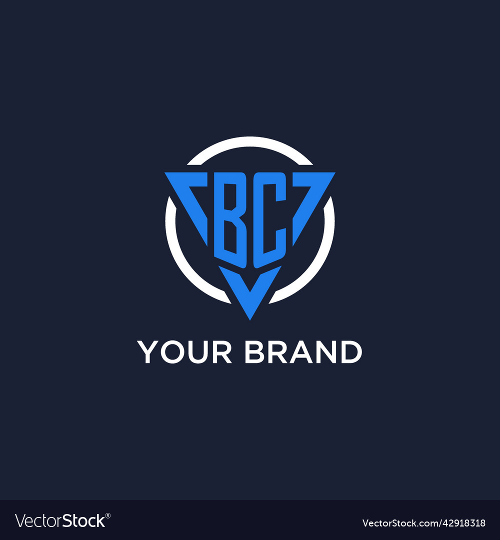 Bc monogram logo with triangle shape and circle