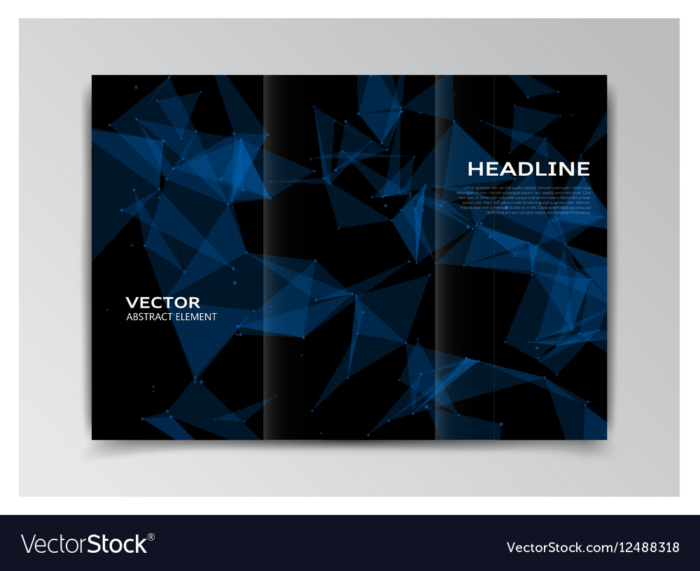 Black template of booklet with abstract elements