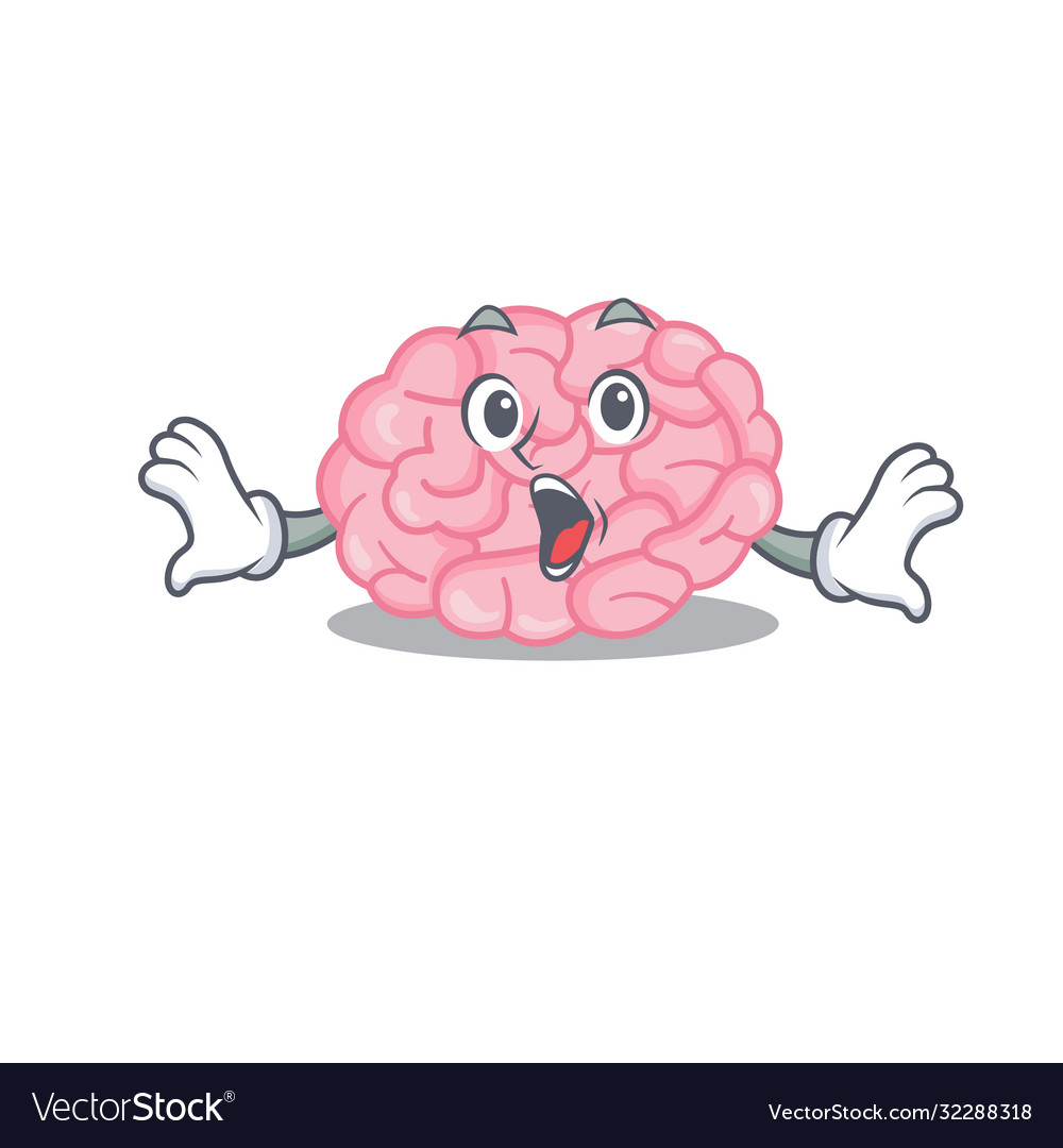 Cartoon design style human brain has Royalty Free Vector