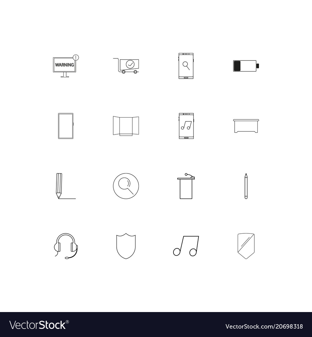 Devices simple linear icons set outlined
