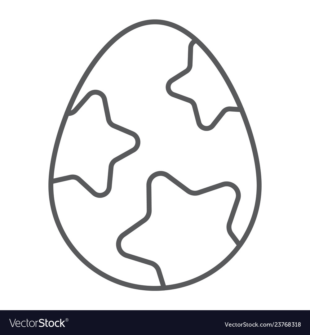 Easter egg thin line icon and food