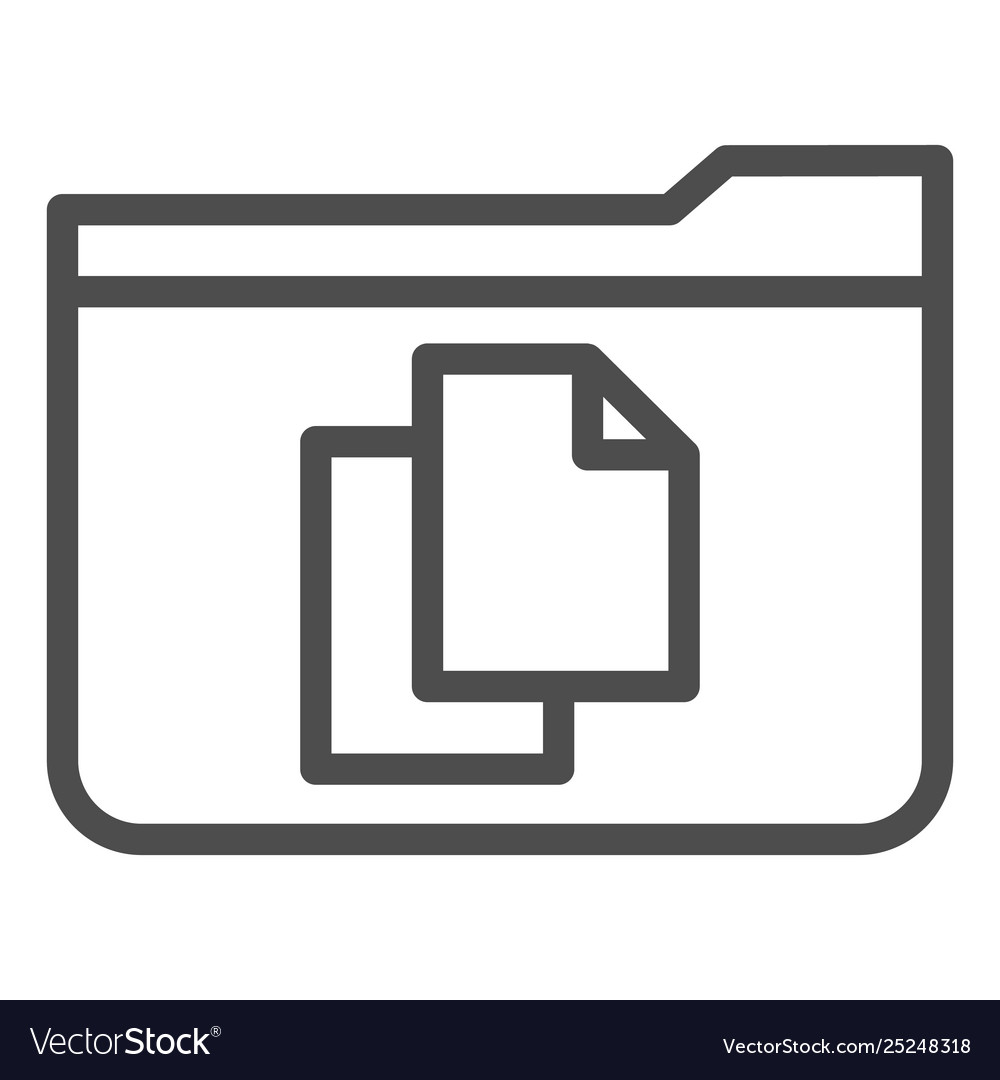 File folder line icon with documents