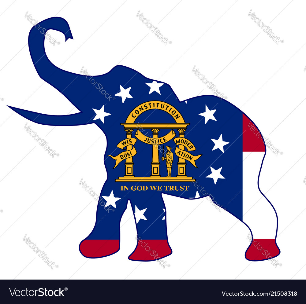 Georgia Republican Elephant Flag