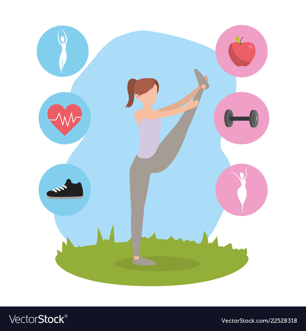 Health fitness cartoon Royalty Free Vector Image