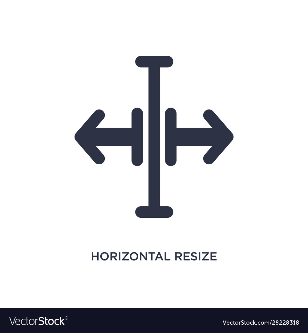 Horizontal resize icon on white background simple