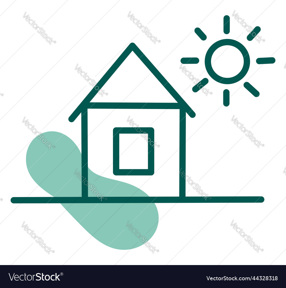 House with one window on a white background