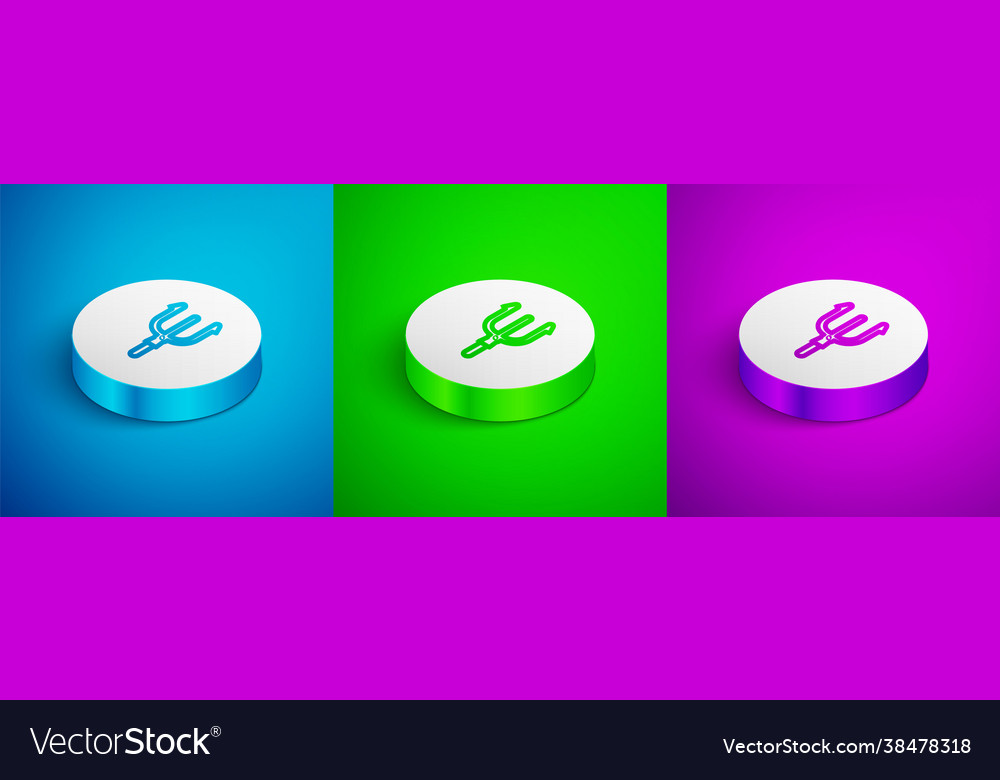 Isometric line neptune trident icon isolated Vector Image Isometric line neptune trident icon isolated Vector Image