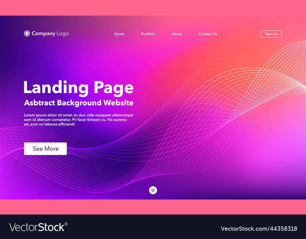Landing page abstract background website template Vector Image Landing page abstract background website template
