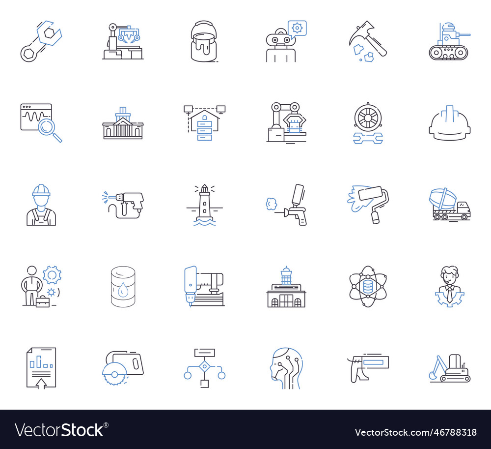 Maker line icons collection create invent craft vector image Maker line icons collection create invent craft