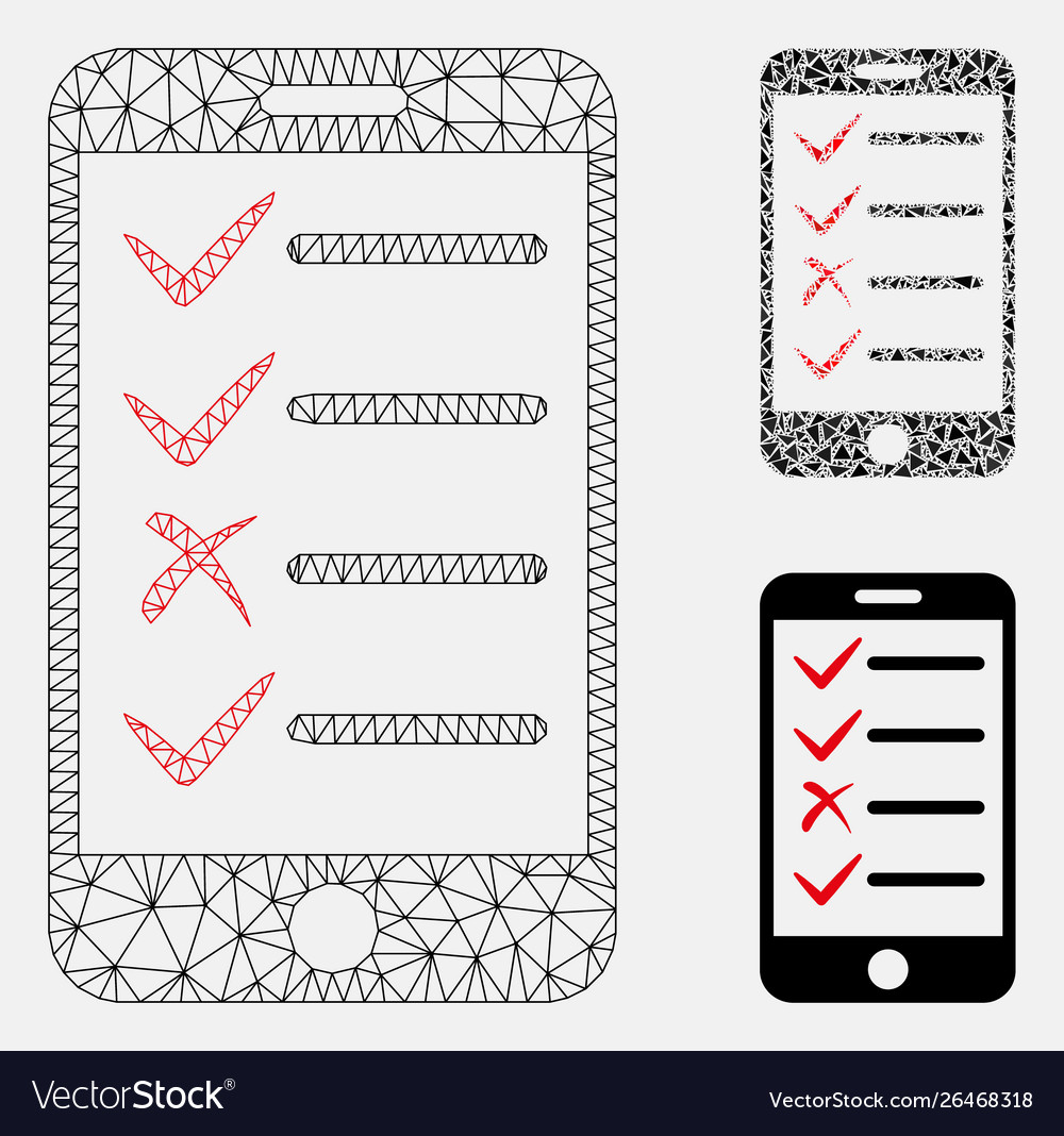 Mobile tasks mesh network model vector image Mobile tasks mesh network model