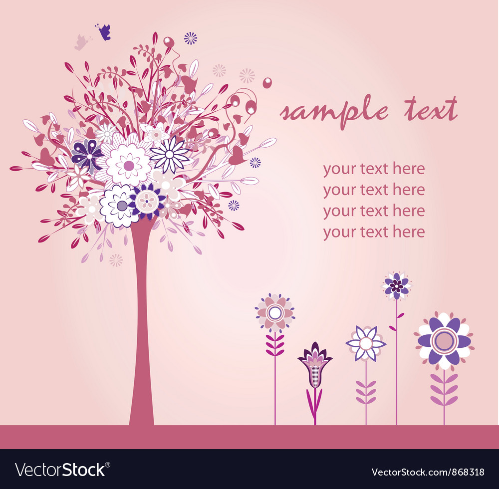 Retro background with tree