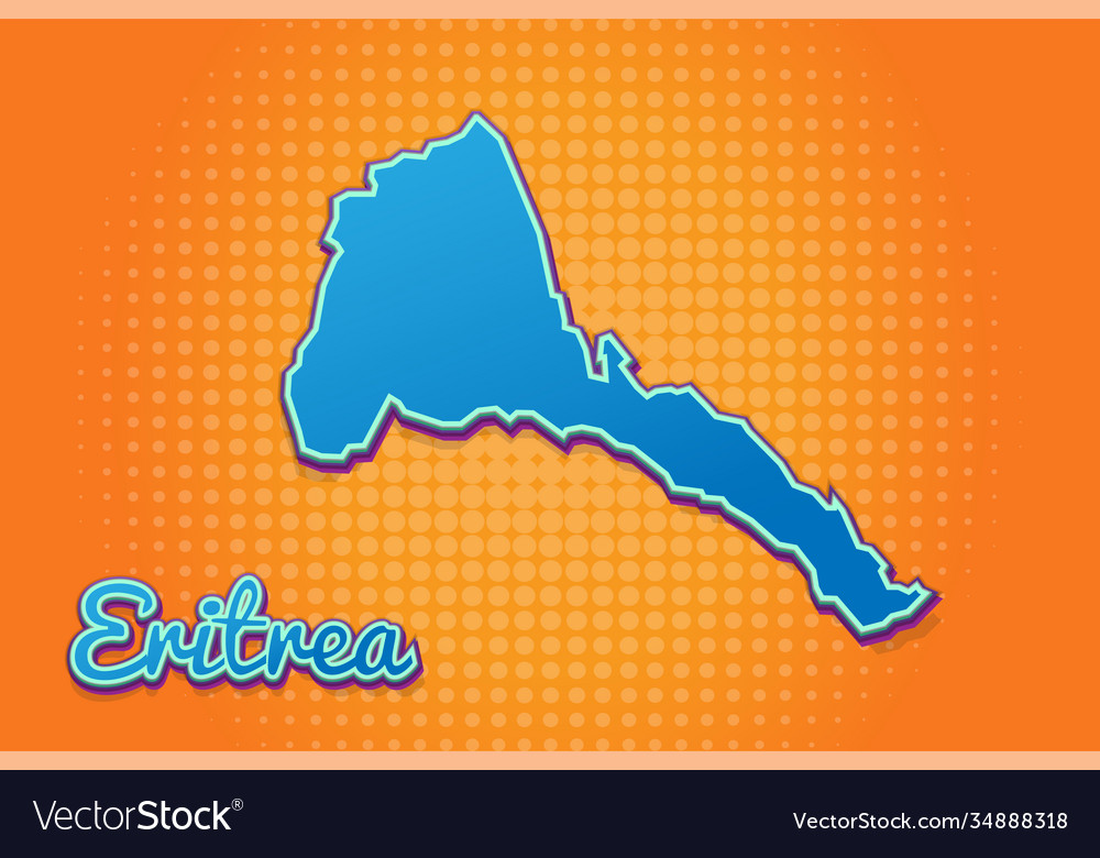 Retro-Karte eritrea mit Halbton Hintergrund vector image Retro-Karte eritrea mit Halbton Hintergrund