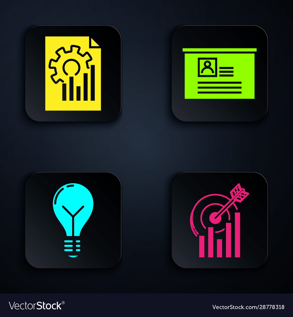 Set target with graph chart document Vector Image Set target with graph chart document