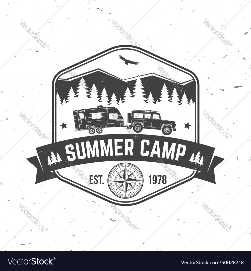 Summer camp concept for shirt or logo Royalty Free Vector