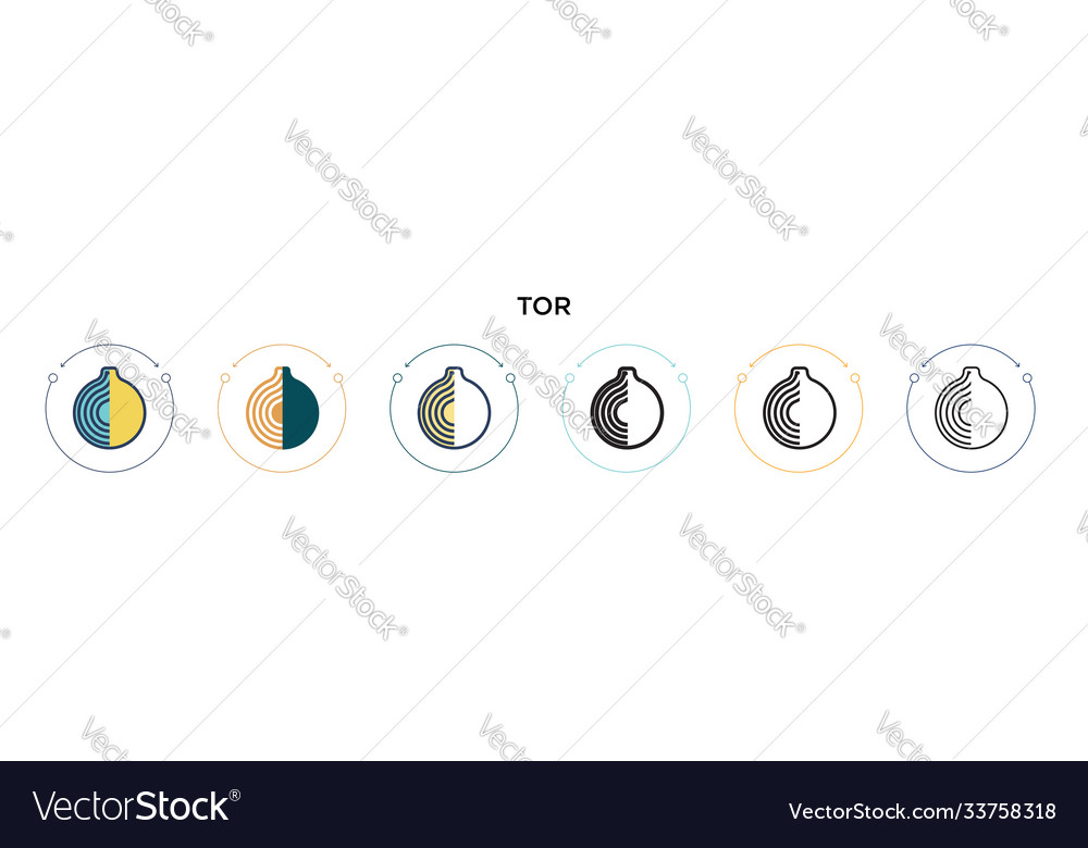 Tor icon in filled thin line outline and stroke