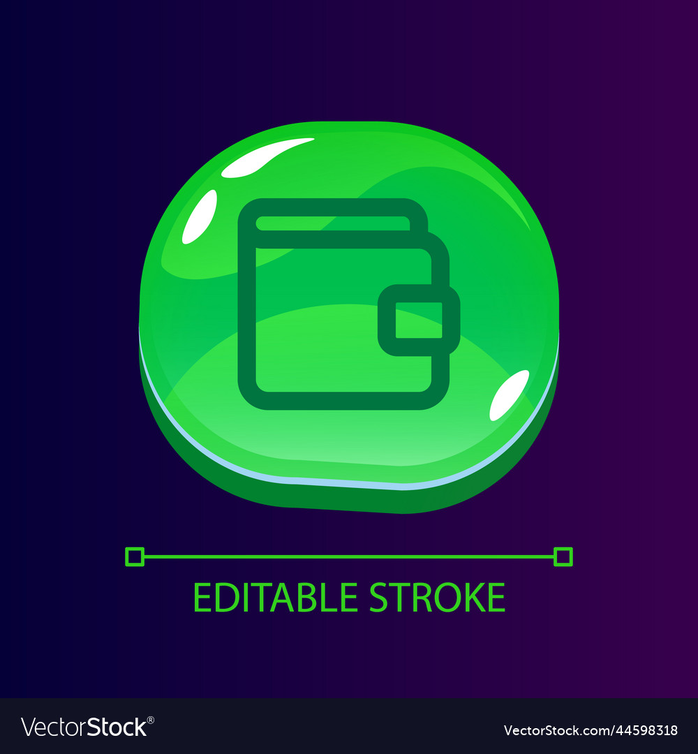 Wallet glossy ui button with linear icon