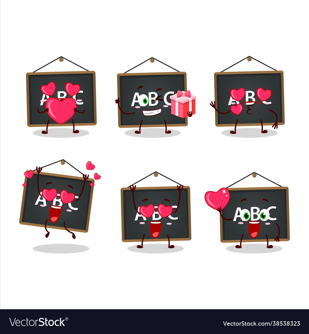 Alphabet board cartoon character with love cute