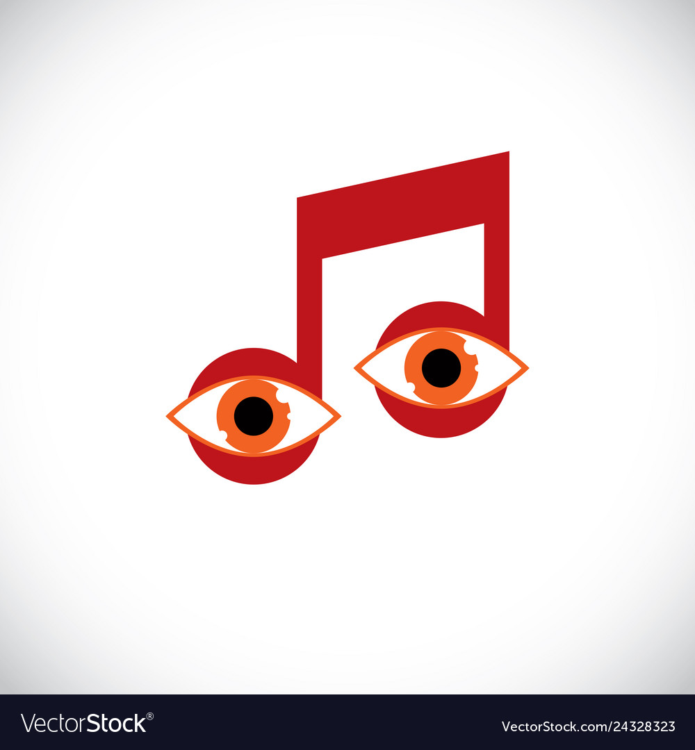 Art of musical note created with human eyes vector image Art of musical note created with human eyes