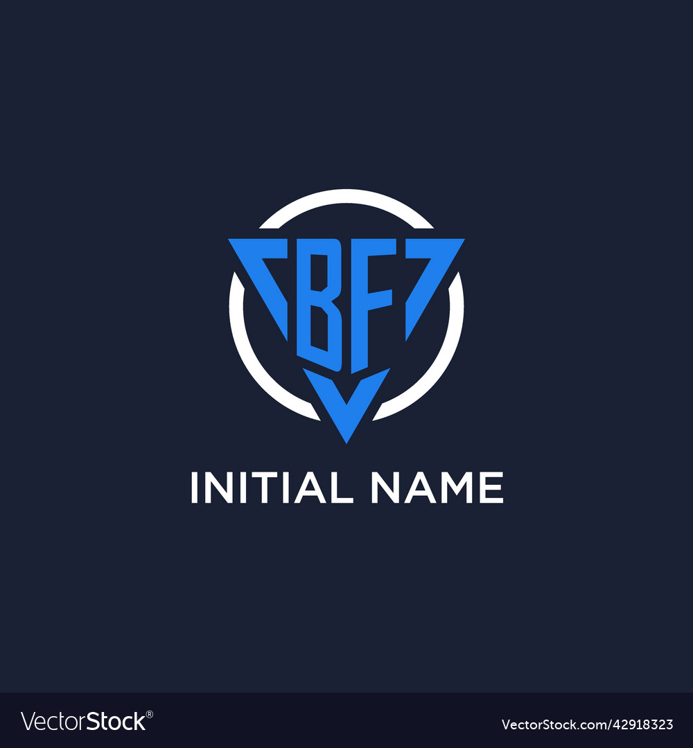 Bf monogram logo with triangle shape and circle