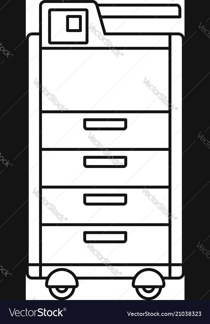 Big office printer icon outline style Royalty Free Vector