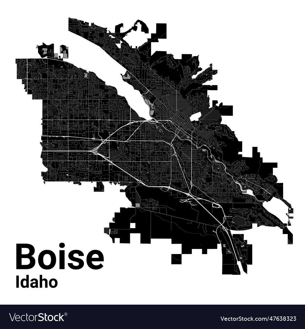 Boise city map capital of the usa state of idaho Vector Image