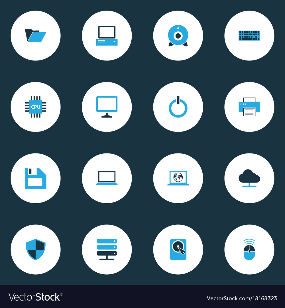Computer colorful icons set collection