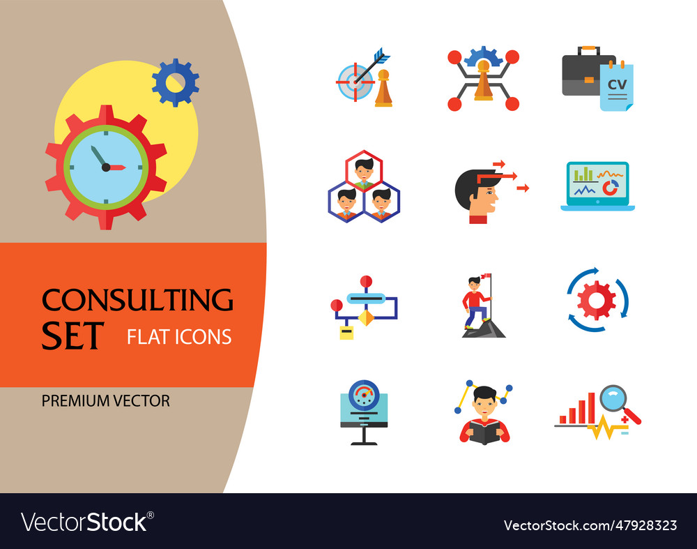 Consulting icon set Royalty Free Vector Image - VectorStock