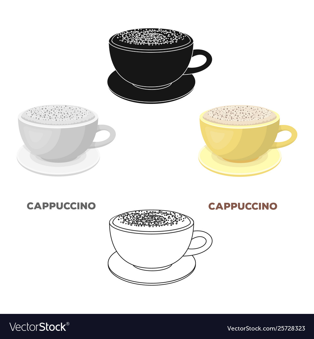 Cup cappuccinodifferent types coffee single