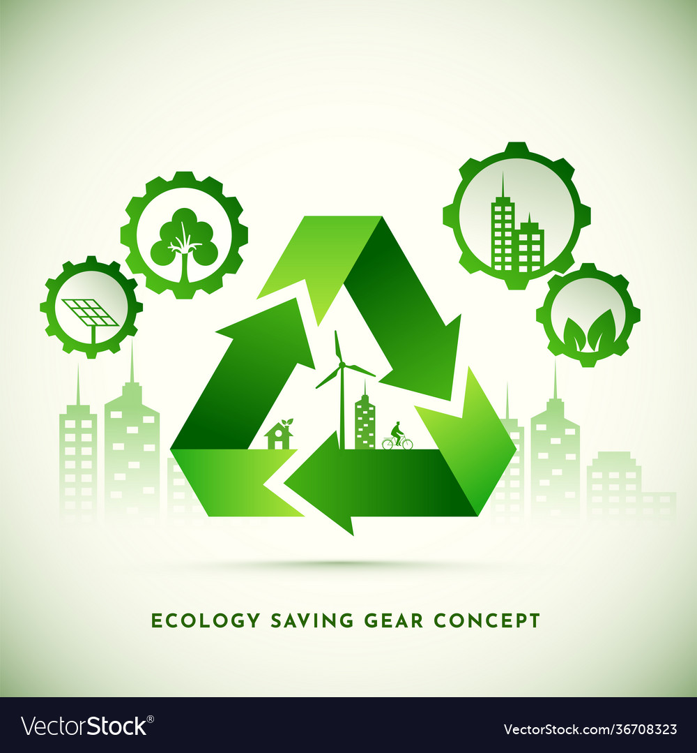 Ecology saving gear concept based poster design