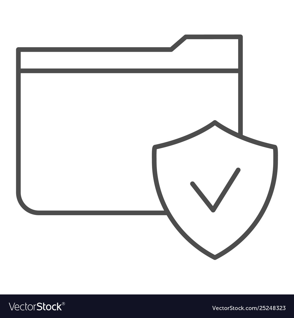 Folder with check mark thin line icon checked vector image Folder with check mark thin line icon checked