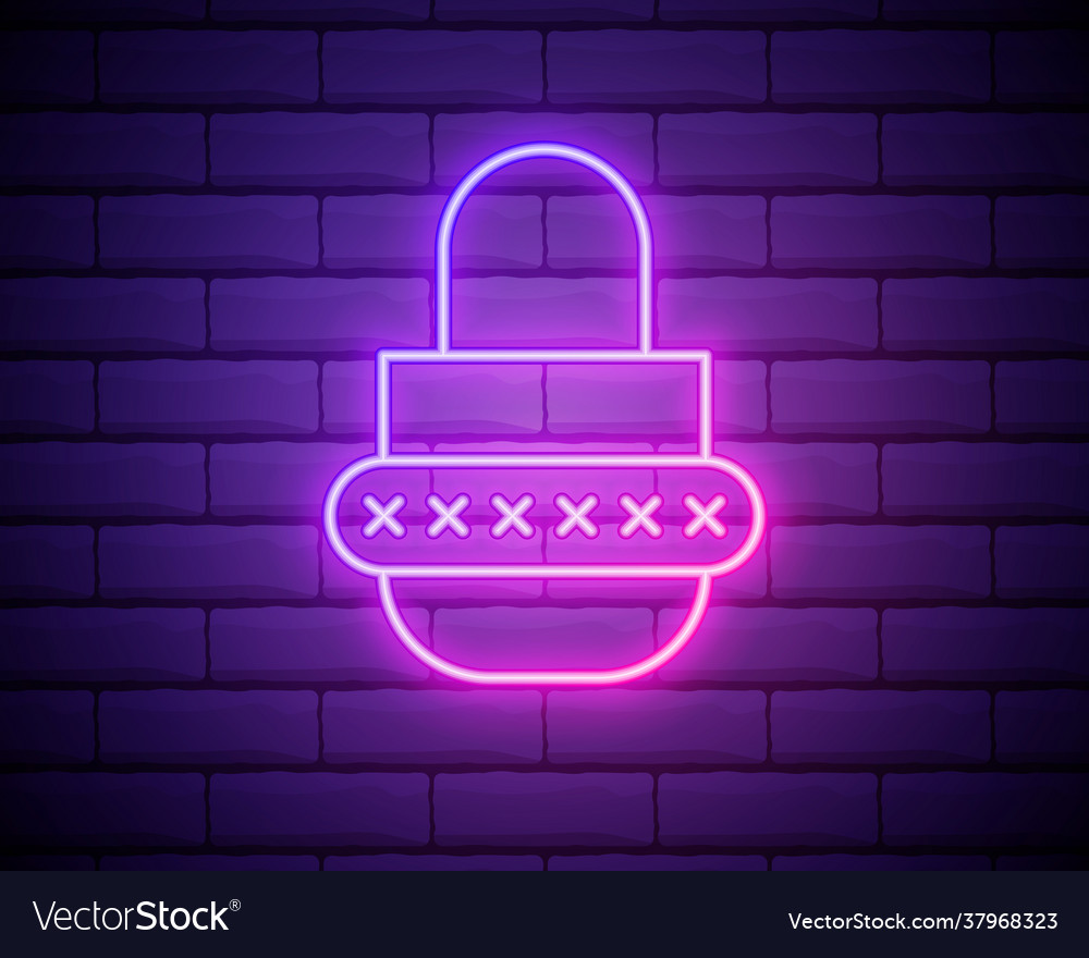 Glowing neon line password protection and safety Vector Image