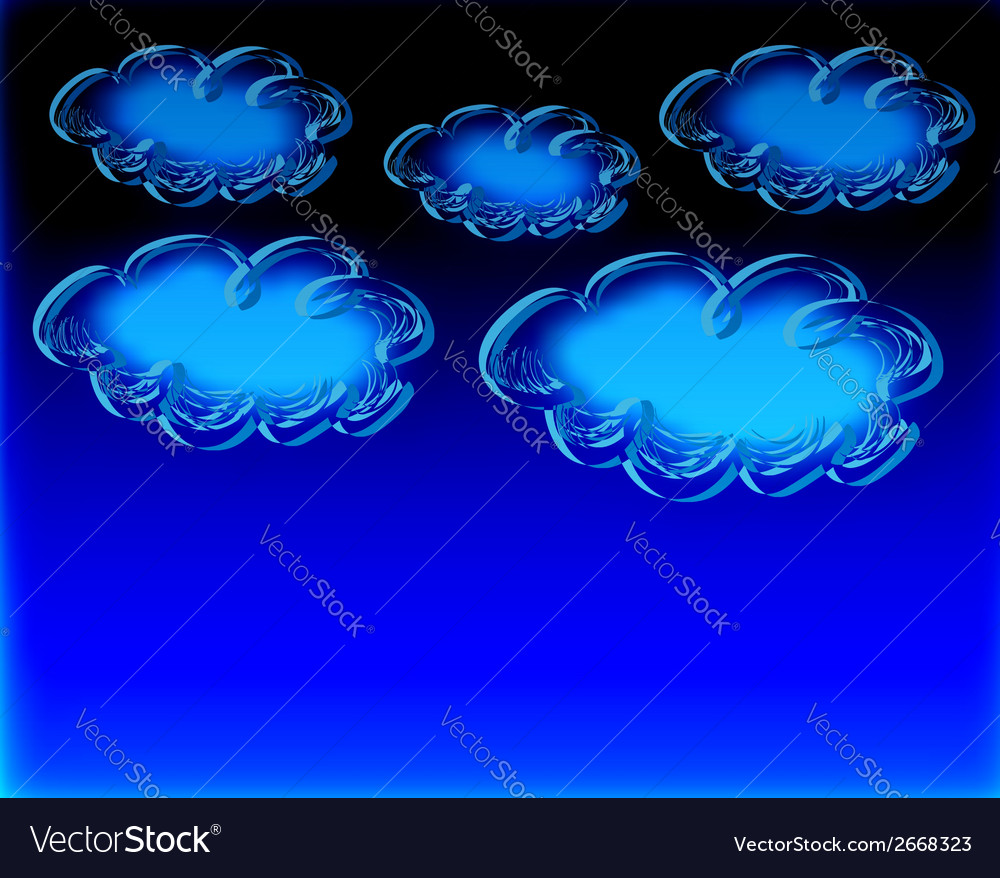 Hand Drawing Sky With Clouds Royalty Free Vector Image