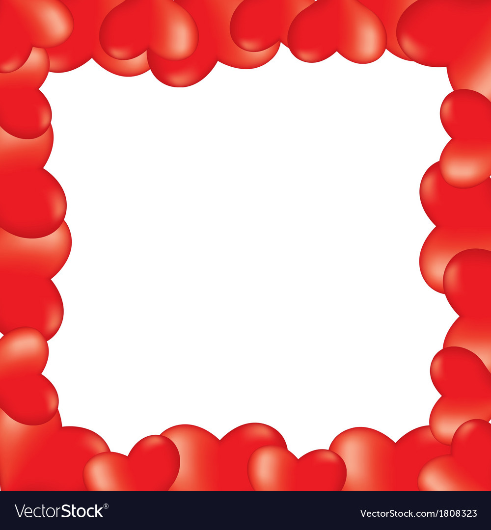 Red hearts border Royalty Free Vector Image - VectorStock