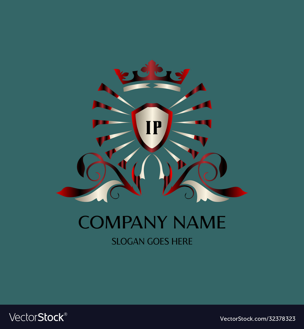 Ip initial logo with colorful circle template