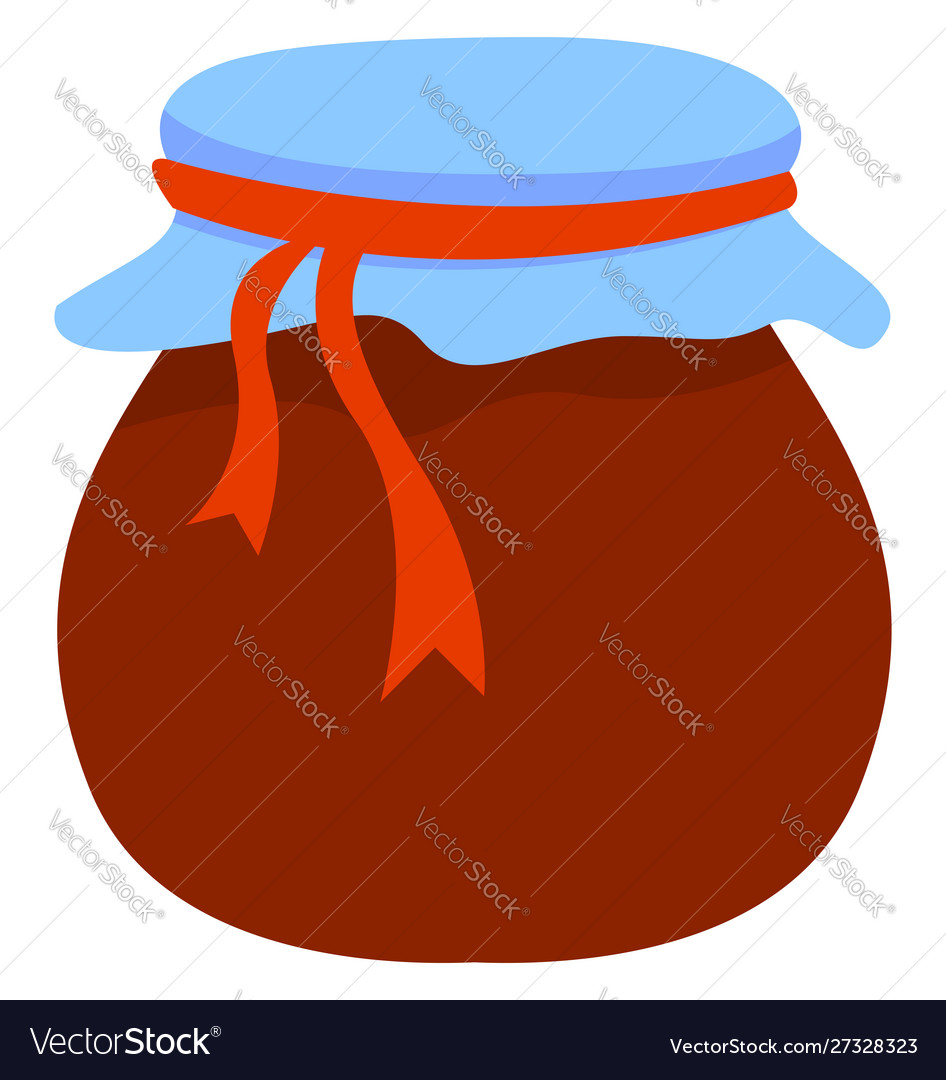 Jam pot on white background