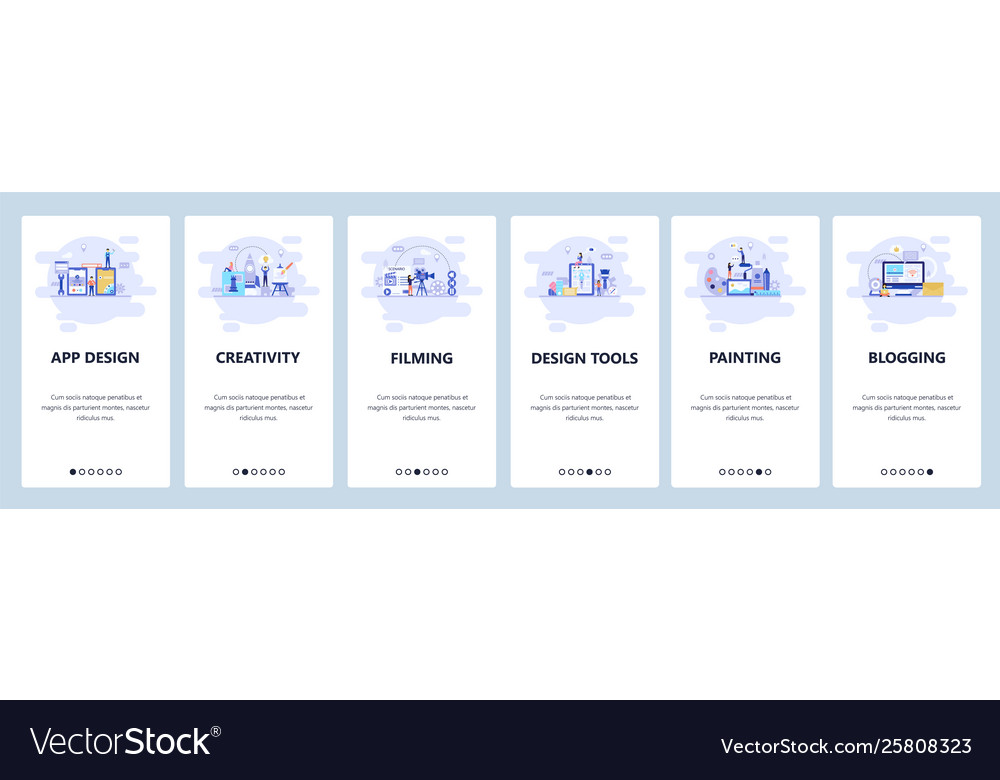Mobile Onboarding Screens - Creativity & Filming