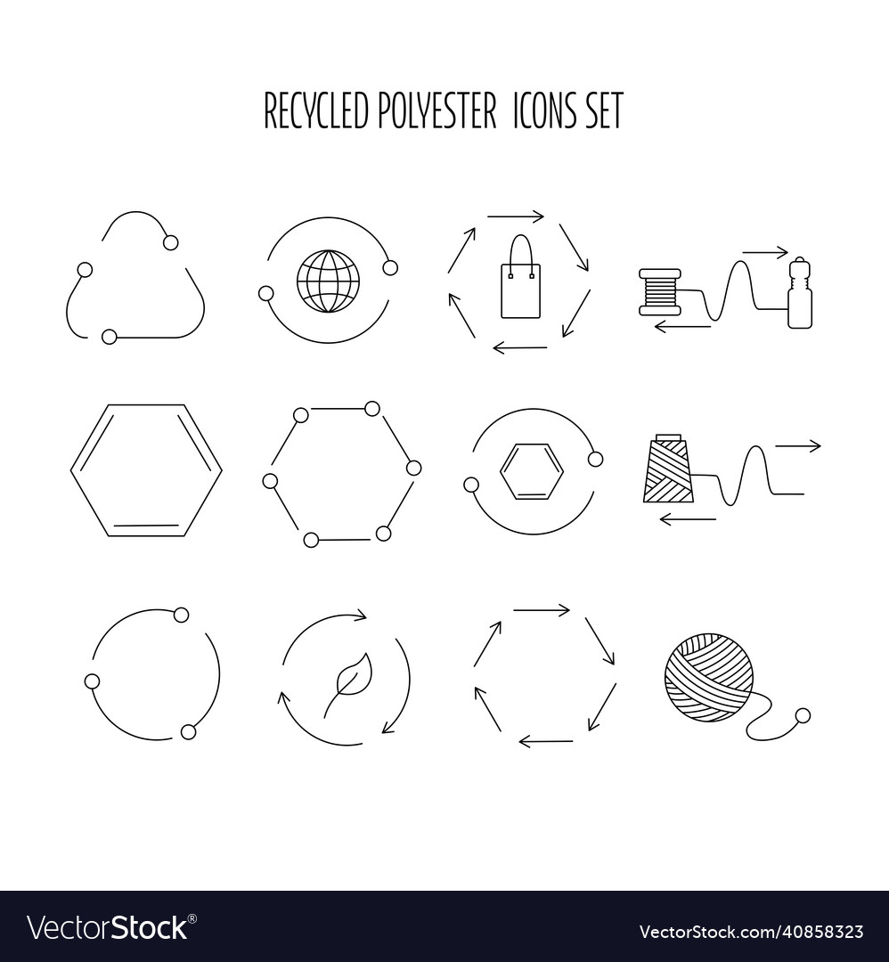 Recycled polyester icon set - concept