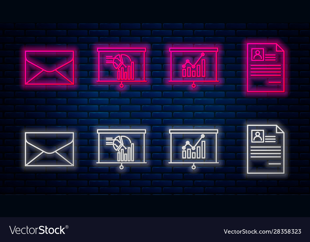 Set line board with graph chart vector image Set line board with graph chart