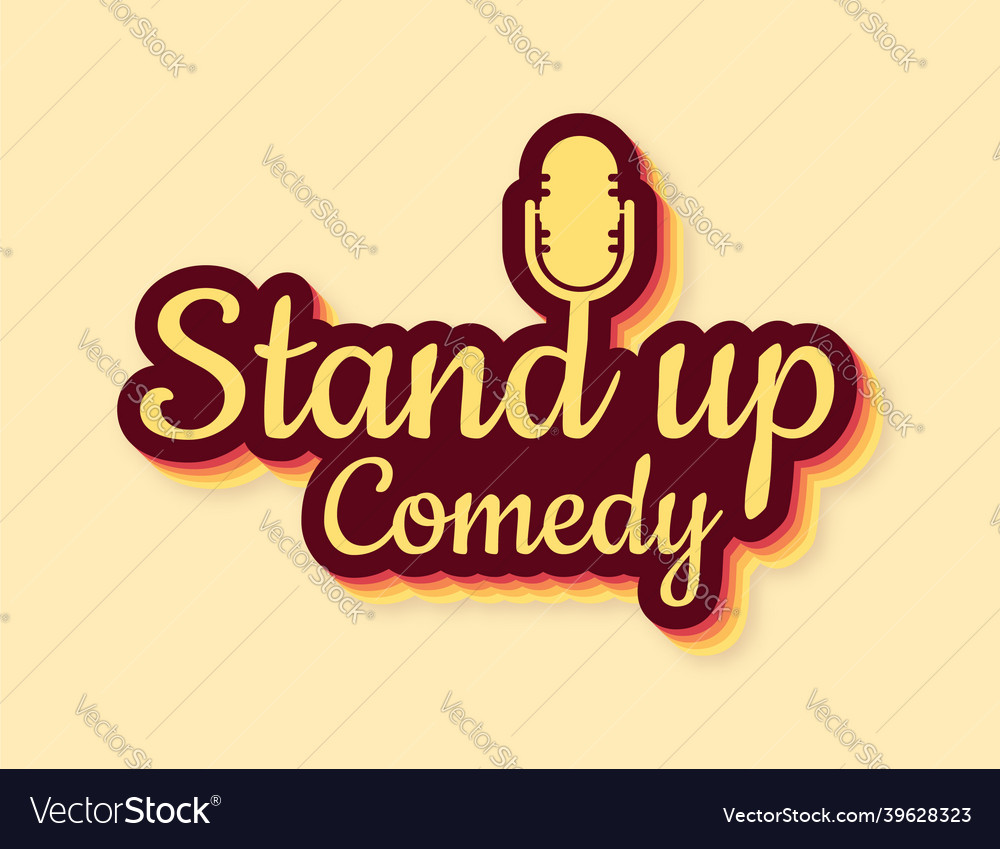 Stand up in flat style on red background retro