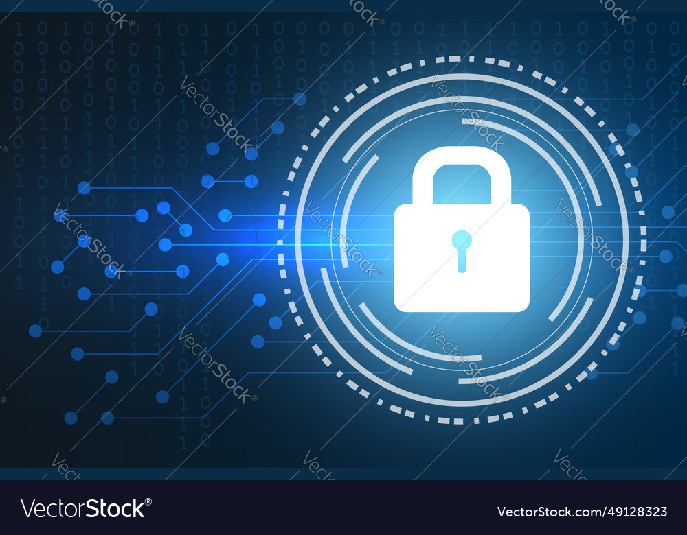 Technology abstract background with padlock icon