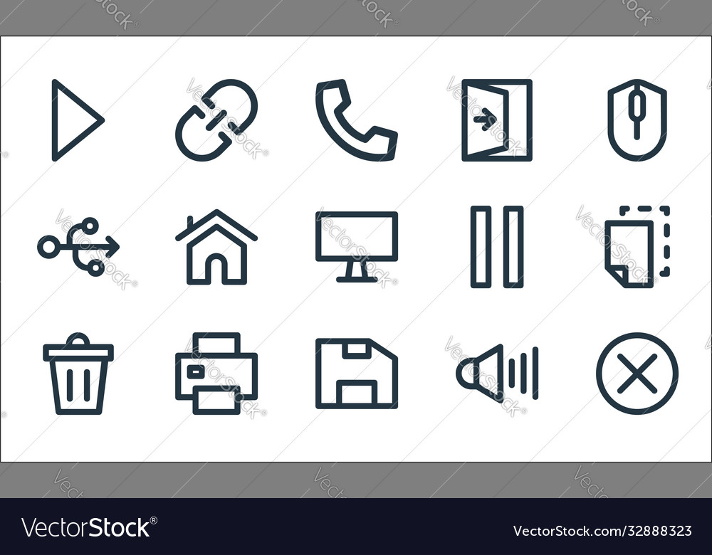 User interface line icons linear set quality Vector Image User interface line icons linear set quality