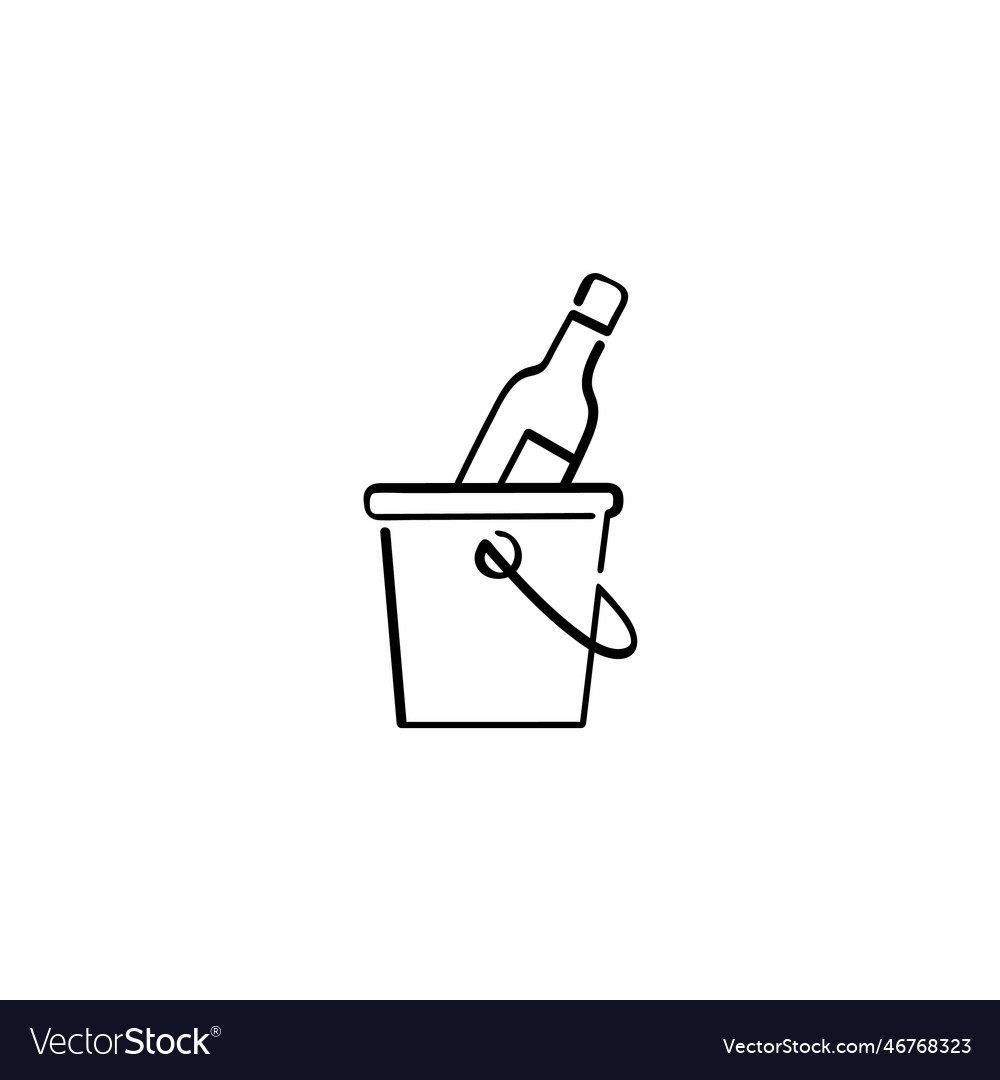 Wine bucket line style icon design