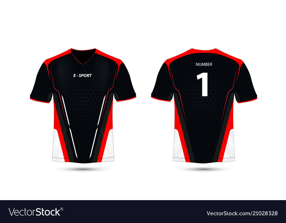 Black and grey layout e-sport t-shirt design Vector Image